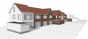 Ontwerpstudie 8 woningen te bergen